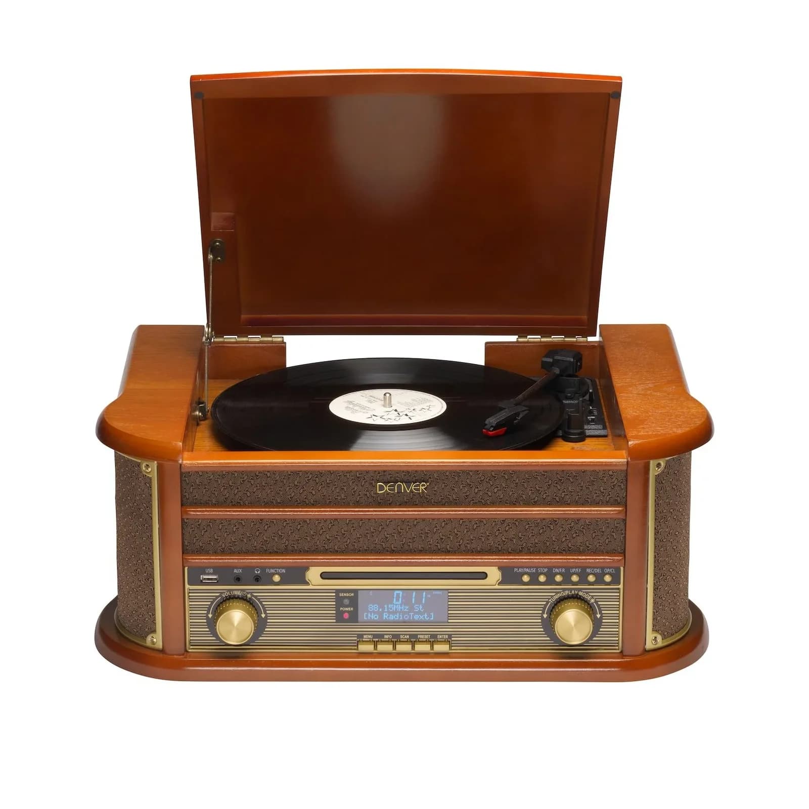 Denver MRD-51 Retro Musikanlage mit Plattenspieler, Radio & USB