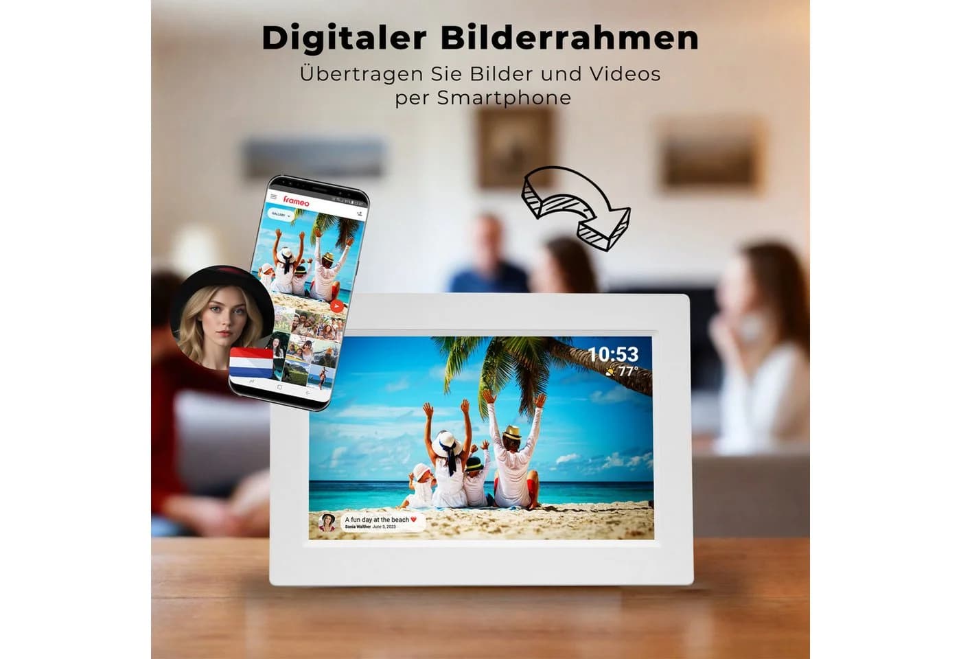 Denver PFF-1015 Digitaler Bilderrahmen Weiß 10,1 Zoll WLAN