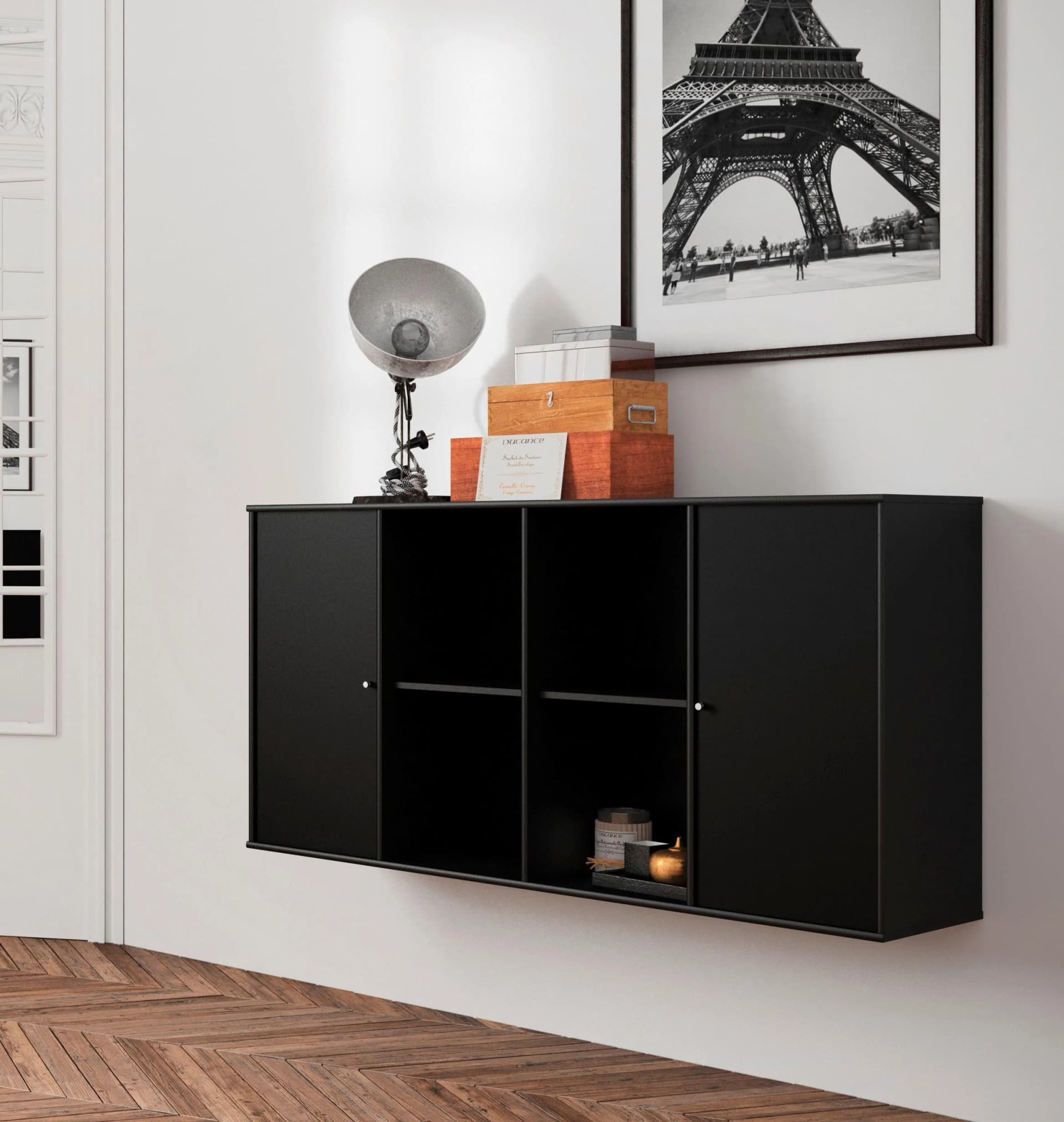 HAMMEL FURNITURE Mistral Kubus Sideboard Schwarz mit Soft-Close Türen