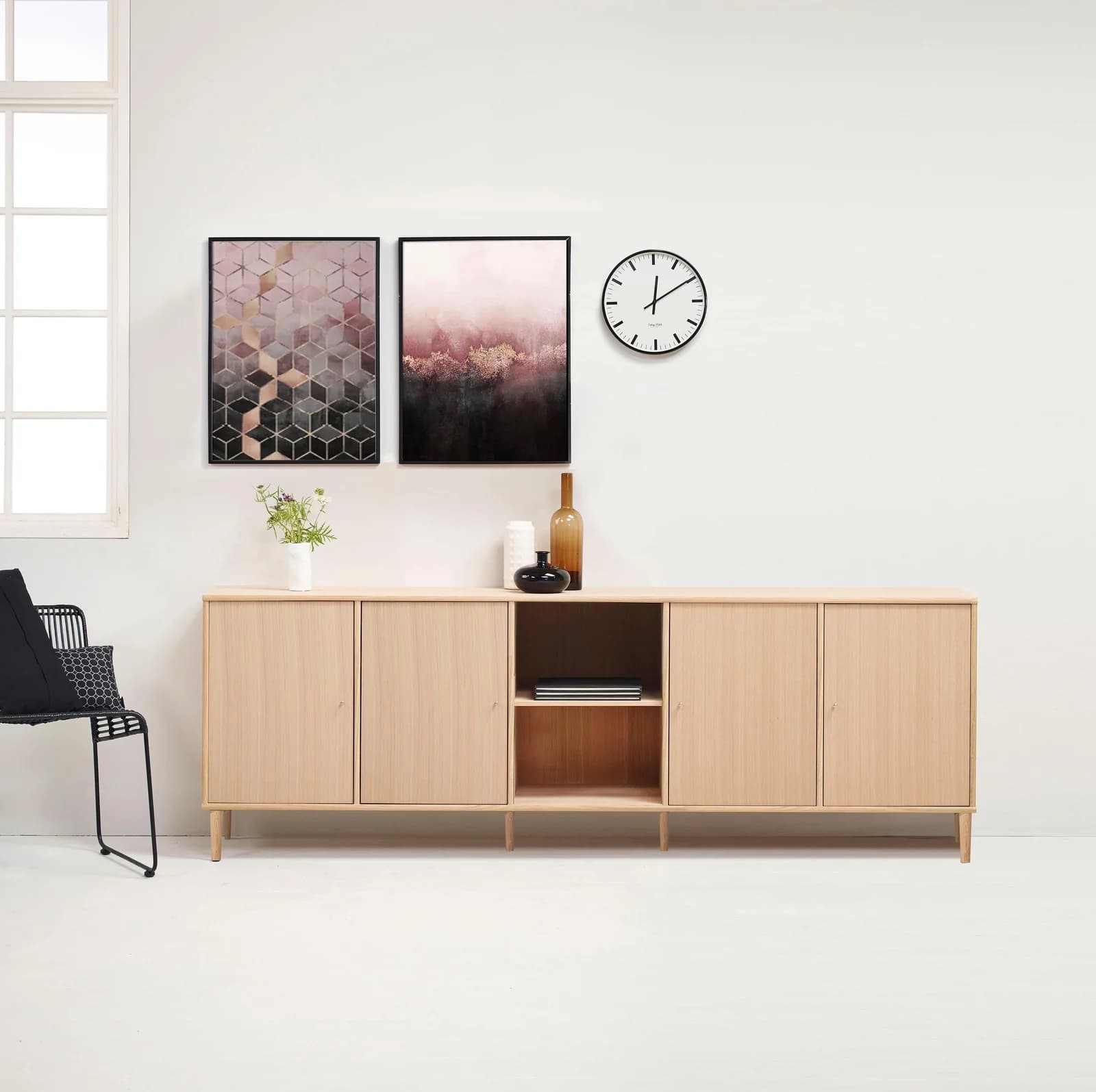Sideboard Mistral Hammel Furniture Weiß Eiche Weiß Pigmentiert