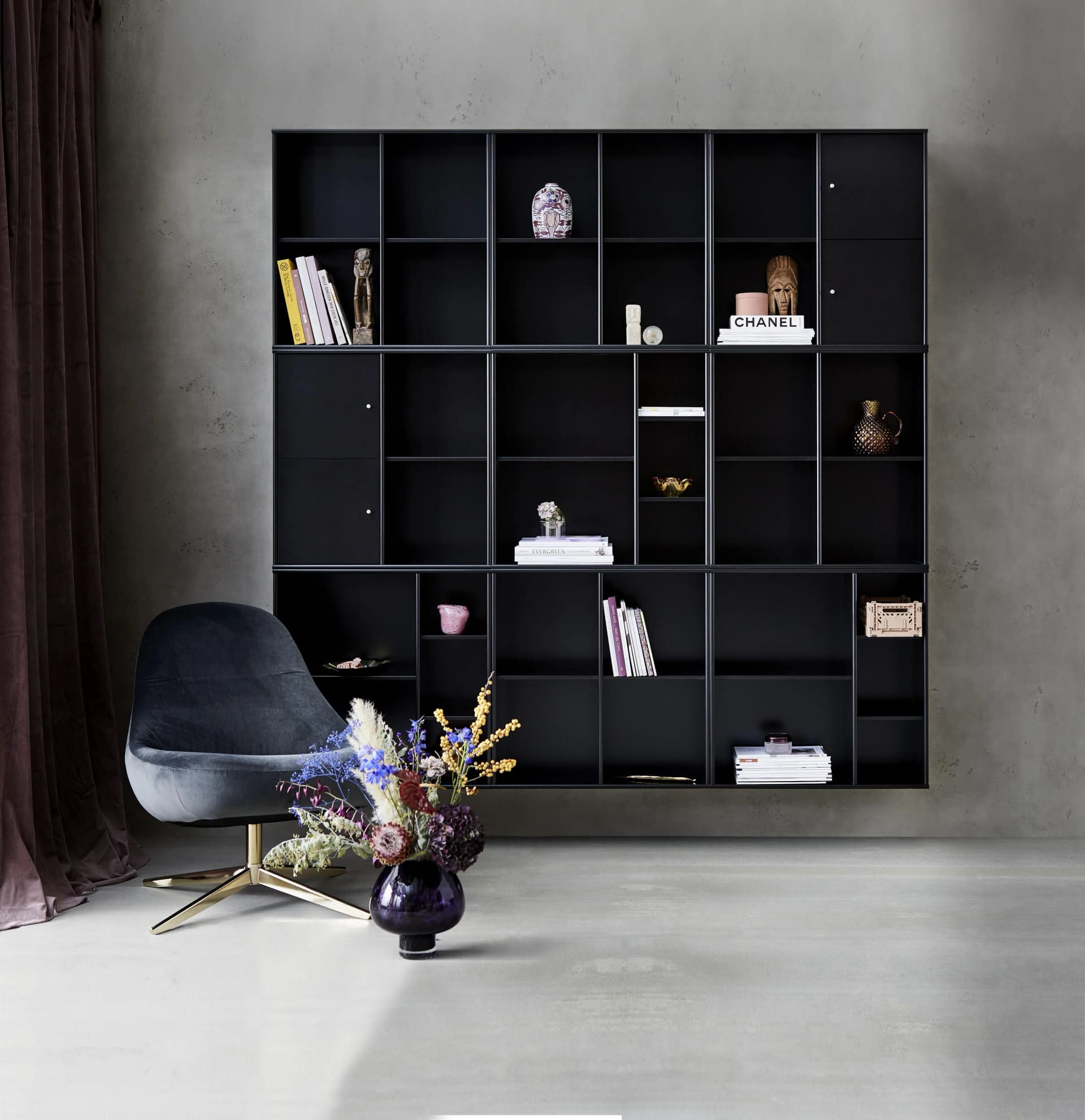Bücherregal Mistral Kubus Schwarz Modulares Design