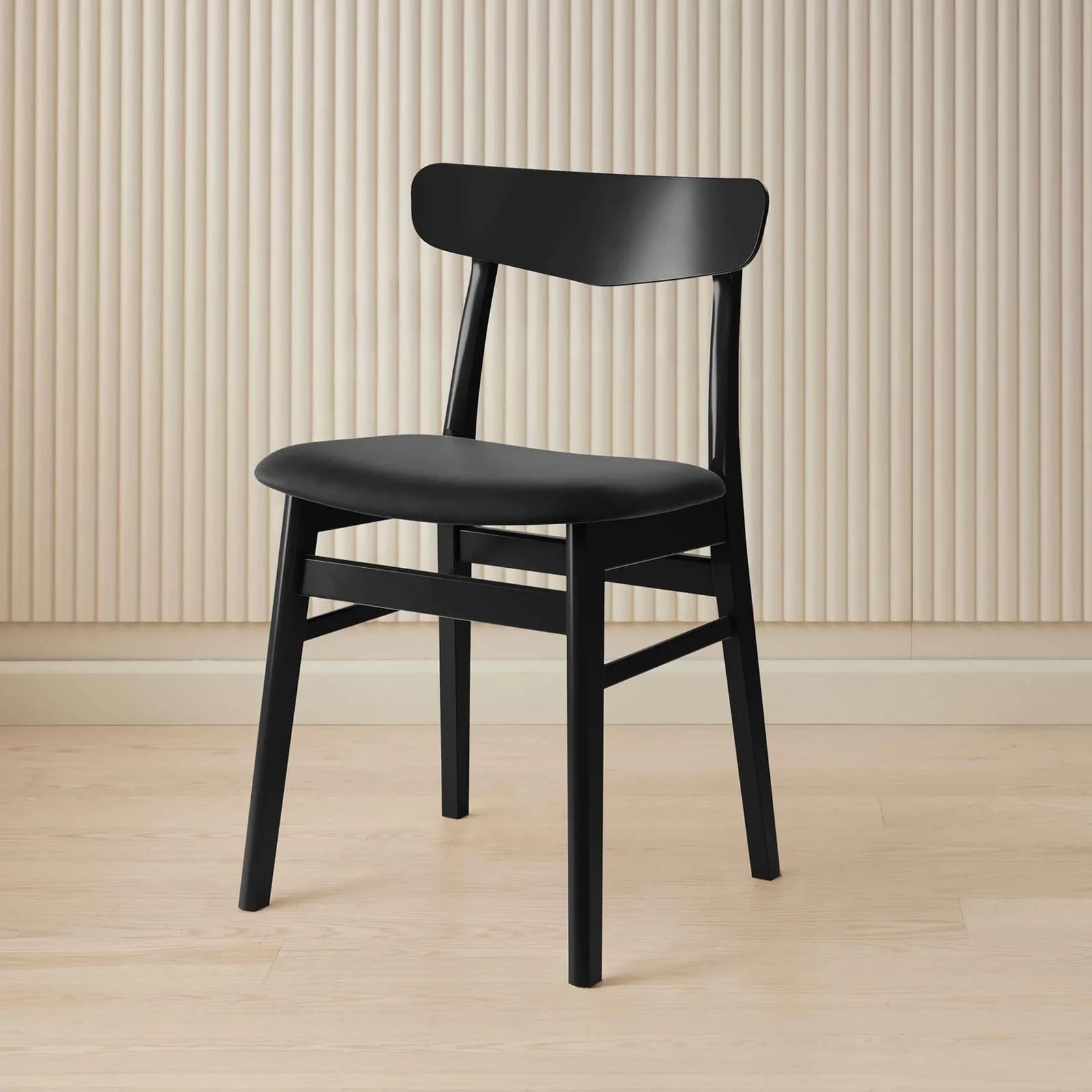 Esszimmerstuhl HAMMEL FURNITURE Mosbøl - Massivholz Leder Schwarz