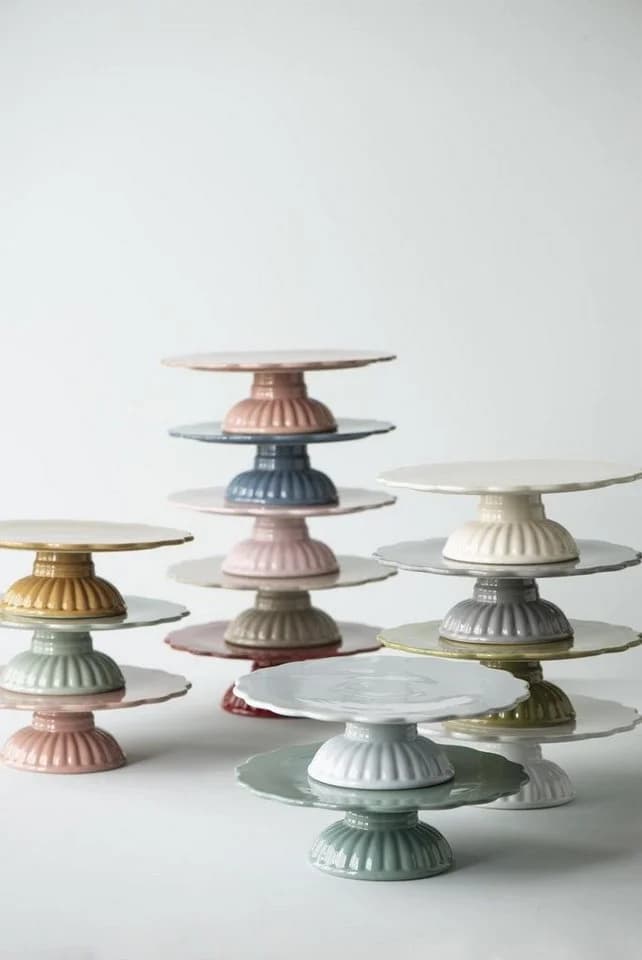 Ib Laursen Tortenplatte Mynte French Grey Steingut