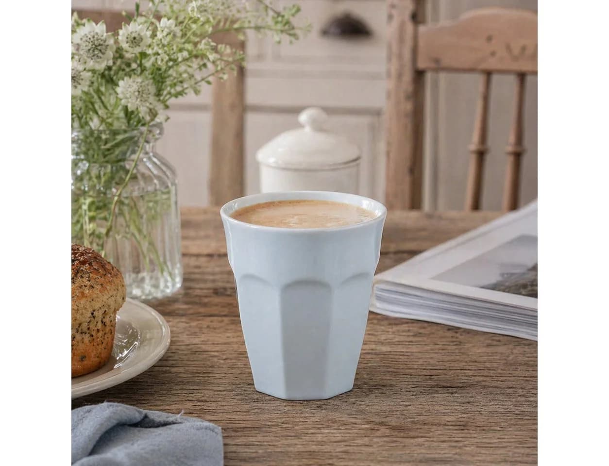 Ib Laursen Café Latte Becher Mynte® Stillwater Hellblau Steingut