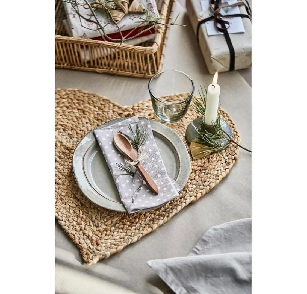 Ib Laursen Platzset Herz Jute