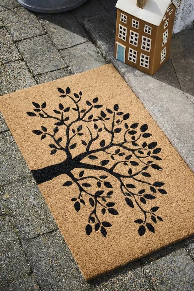 Ib Laursen Fußmatte Türmatte Baum-Motiv Naturfarben