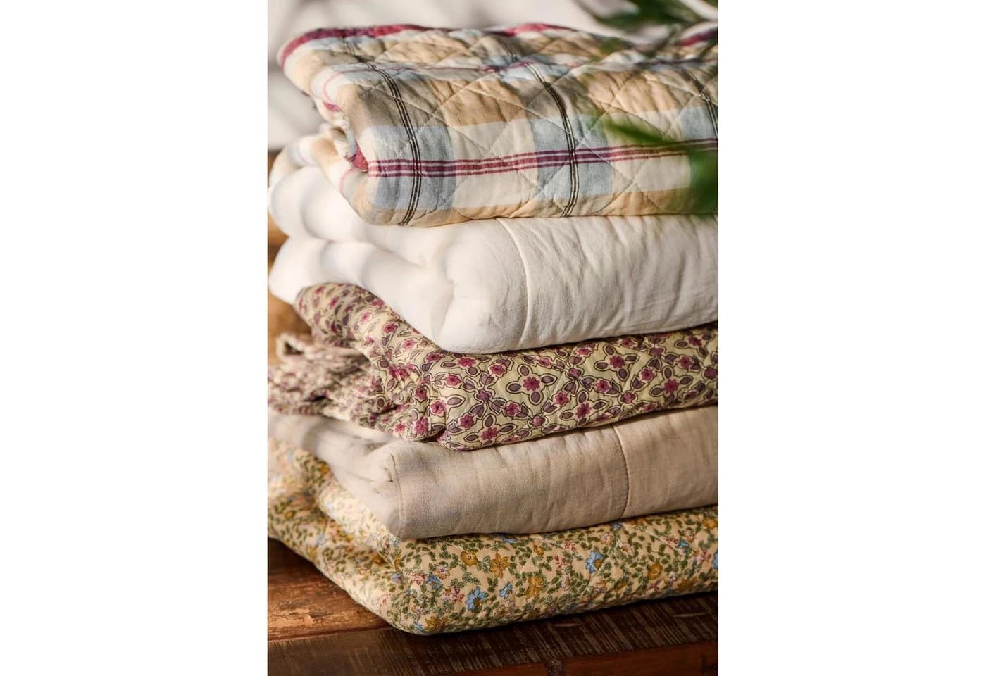 Ib Laursen Quilt Decke Tagesdecke Karomuster Himbeer Lila