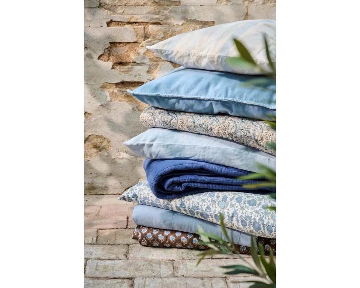 Ib Laursen Kissenbezug Velours Samt 52x52 cm Cornflower Blau