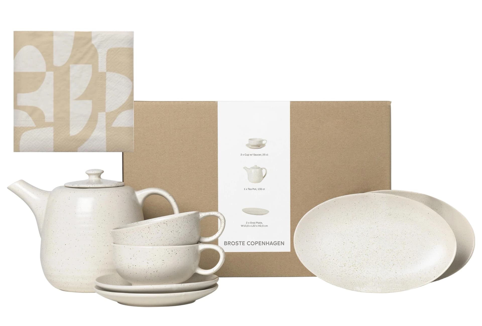 Teeservice BROSTE COPENHAGEN Nordic Vanilla Cream 8-tlg. Keramik