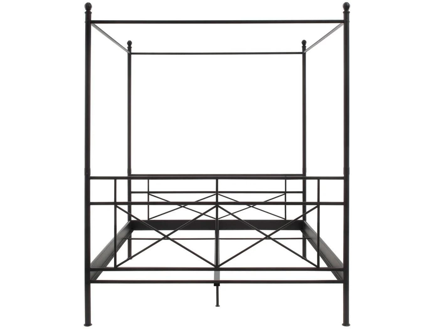 loft24 Himmelbett Tanja Metallbett Landhausstil Schwarz 180x200 cm