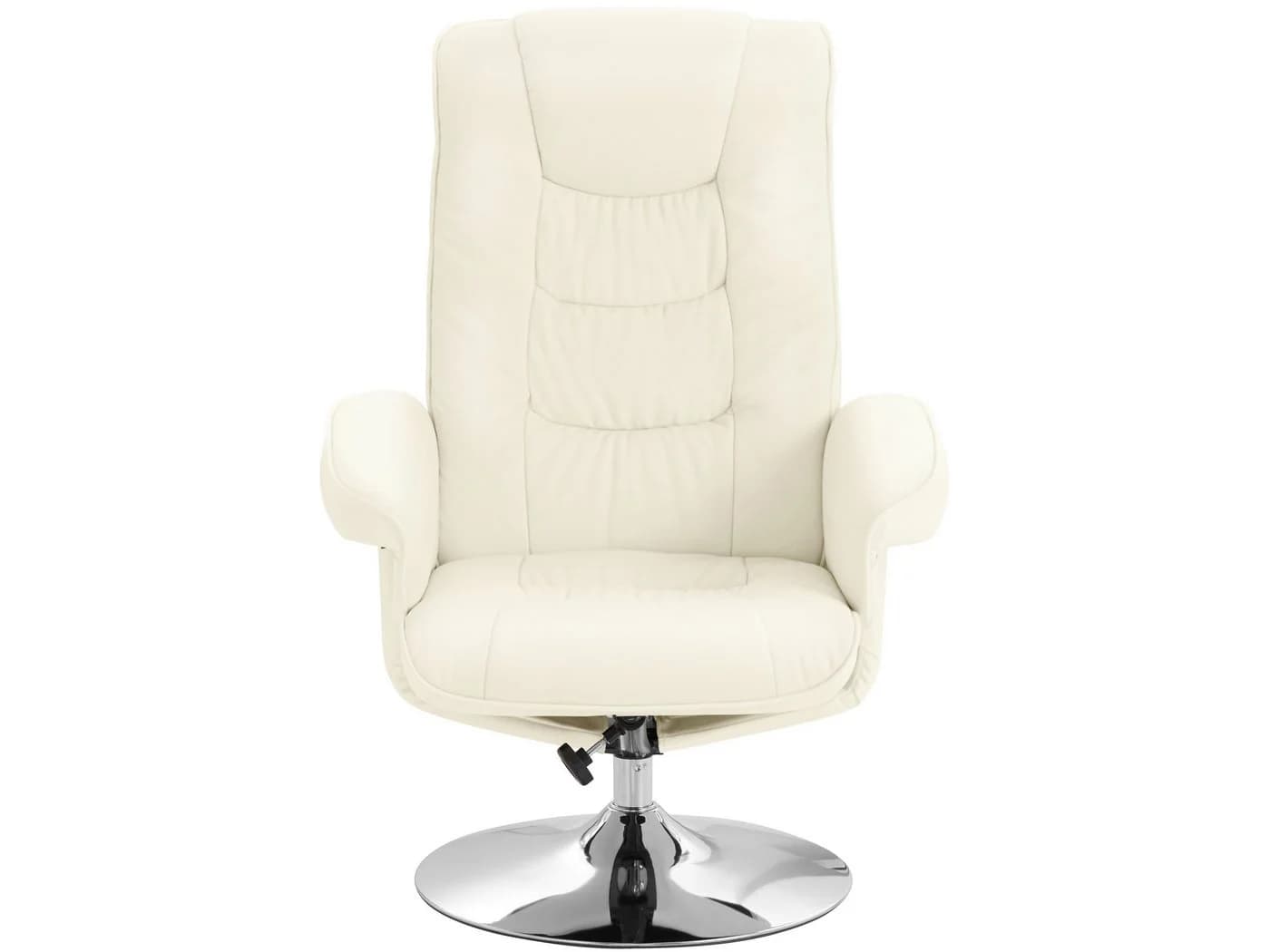 loft24 Relaxsessel Simson mit Hocker, Kunstleder creme, manuell verstellbar