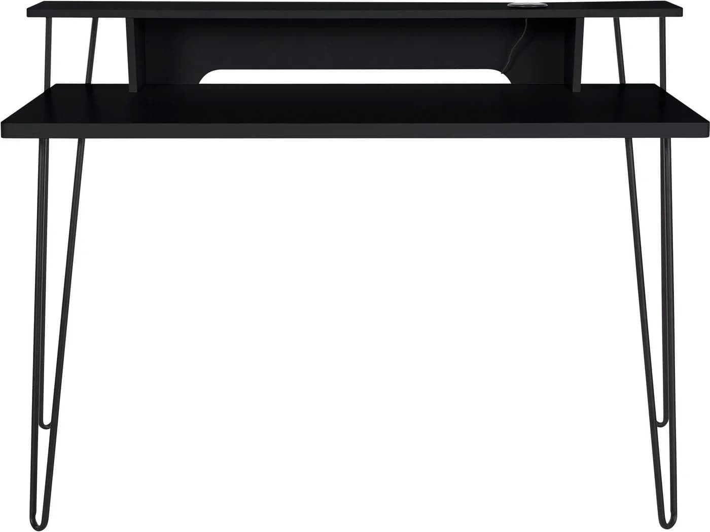 loft24 Schreibtisch Newline Schwarz mit kabelloser Ladestation
