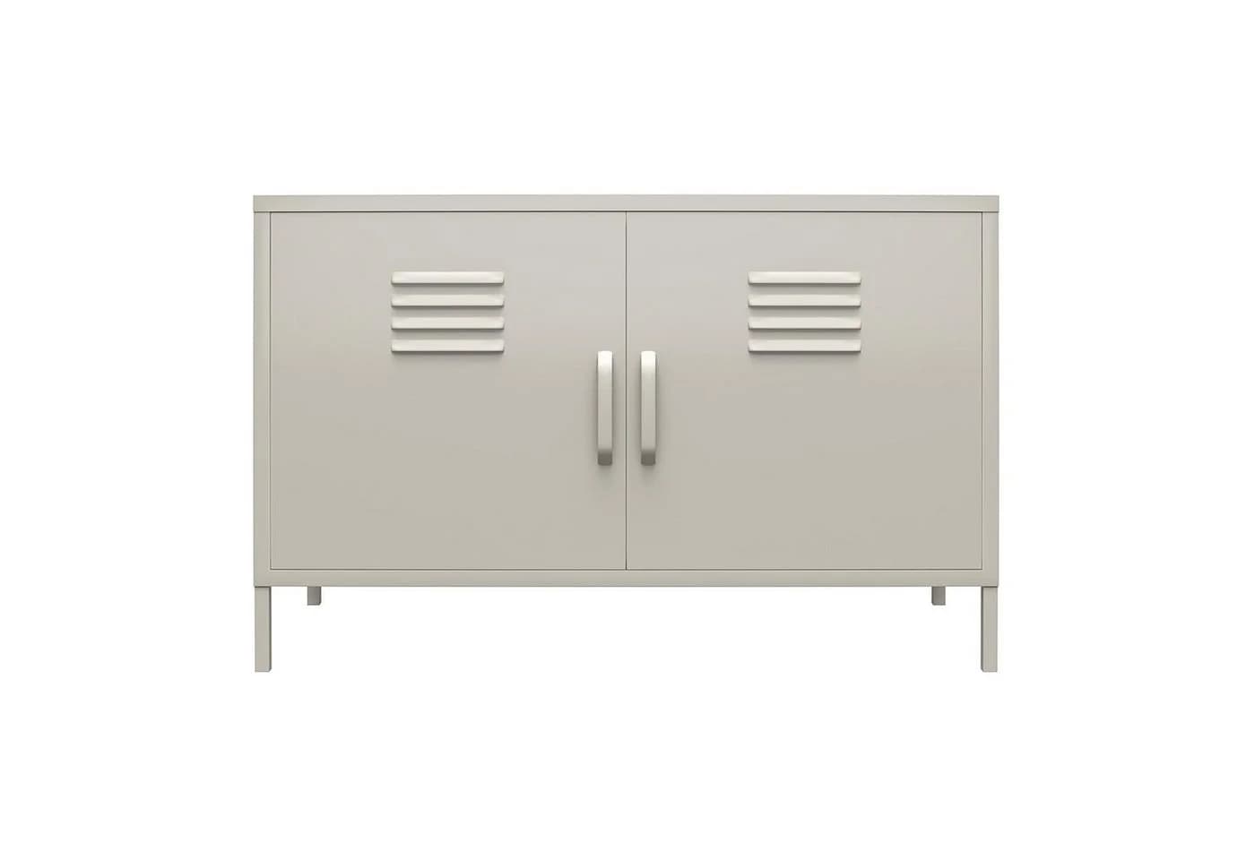 loft24 Sideboard Bradford Metall-Spind 2 Türen Grau Modern