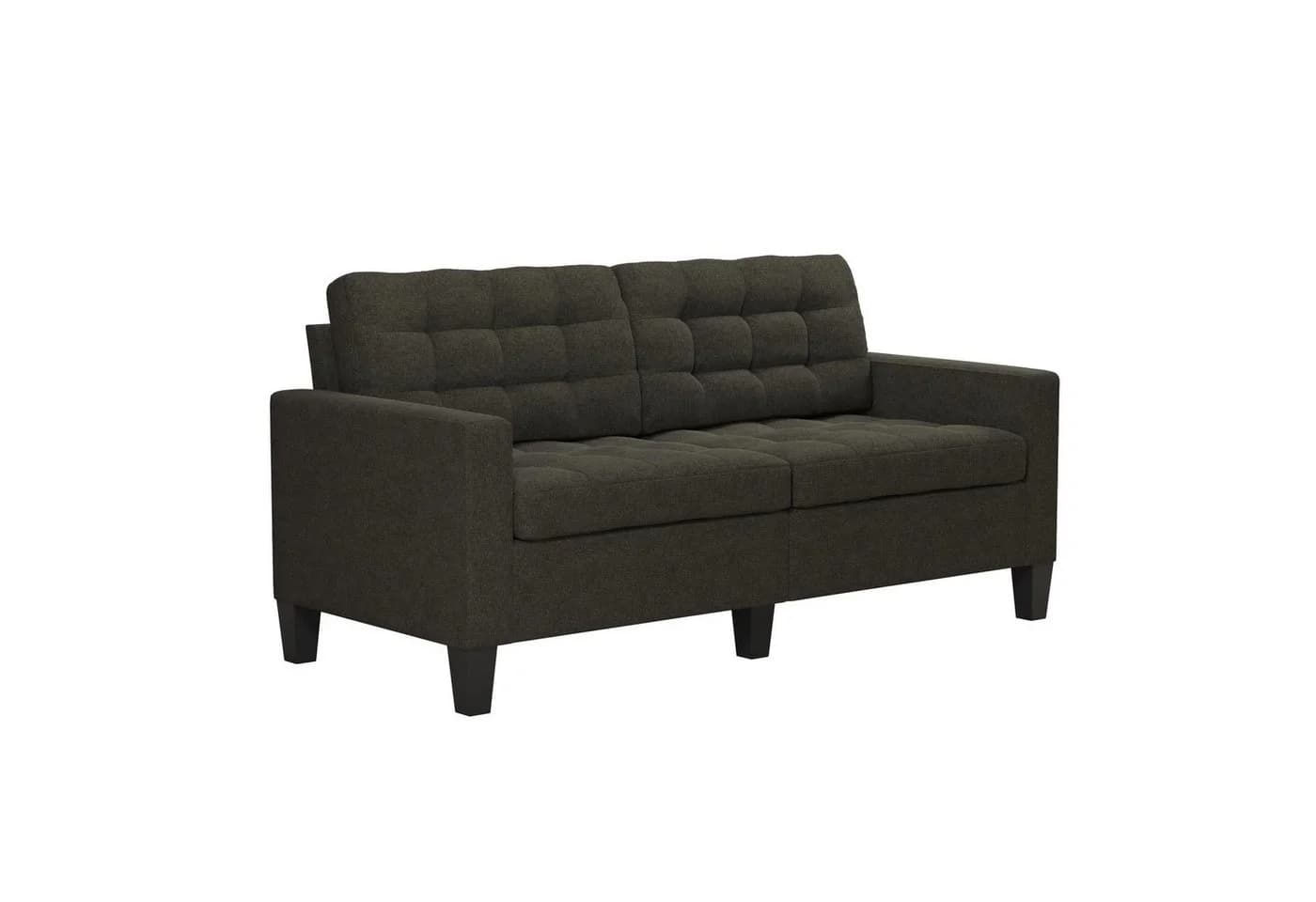 loft24 Sofa Bowie 3-Sitzer Couch grau mit Tufting