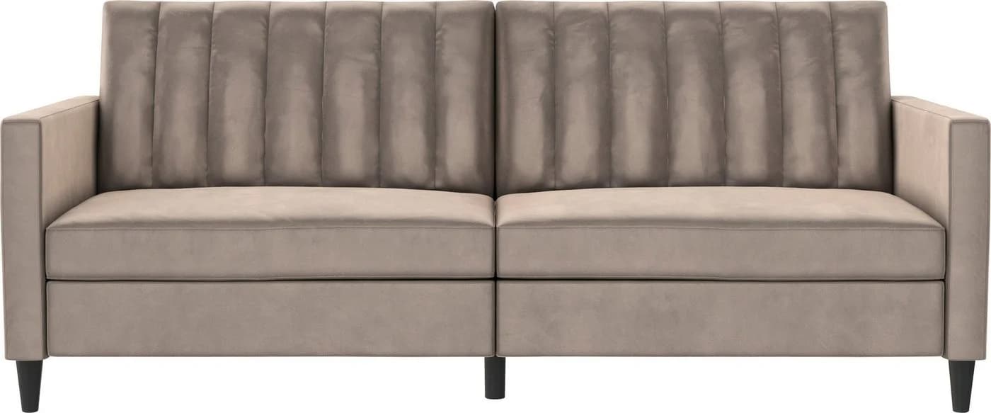 DOREL HOME Celine 3-Sitzer Sofa Taupe Samtvelours Verstellbar