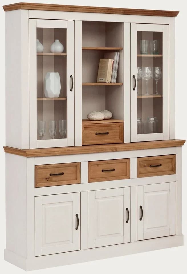 Buffet OTTO HOME Selma Weiß Massivholz mit Glas