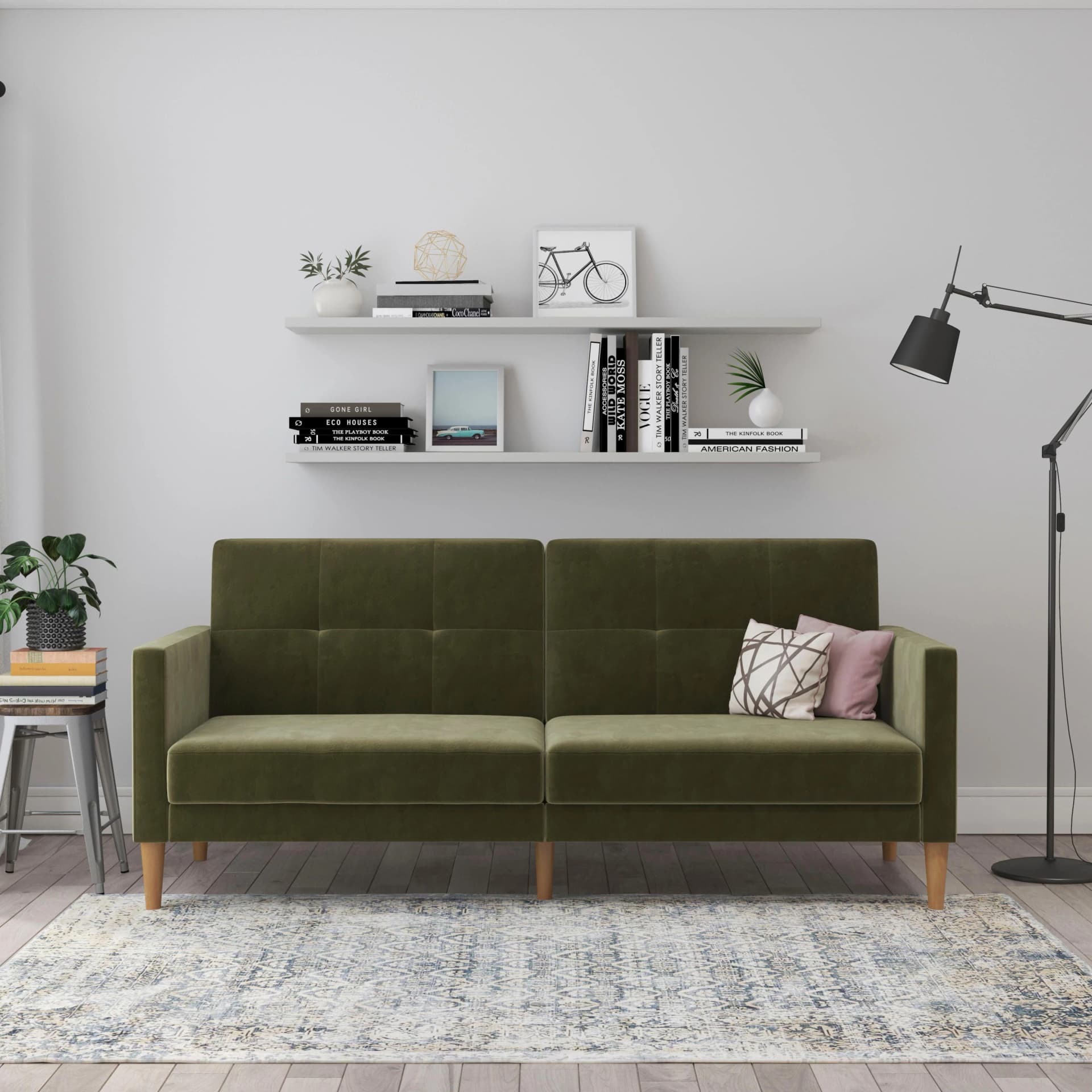 DOREL HOME Lilly 3-Sitzer Sofa mit Bettfunktion und verstellbarer Rückenlehne