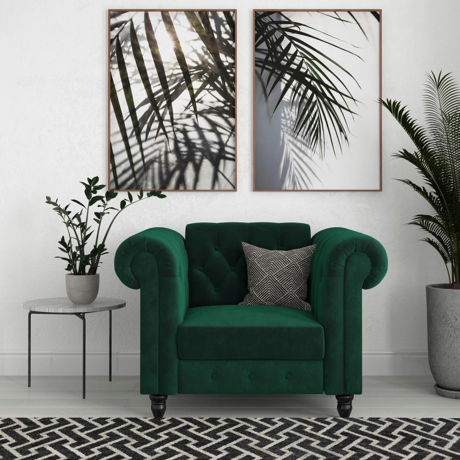 DOREL HOME Chesterfield-Sessel Felix Dunkelgrün mit verstellbarer Lehne