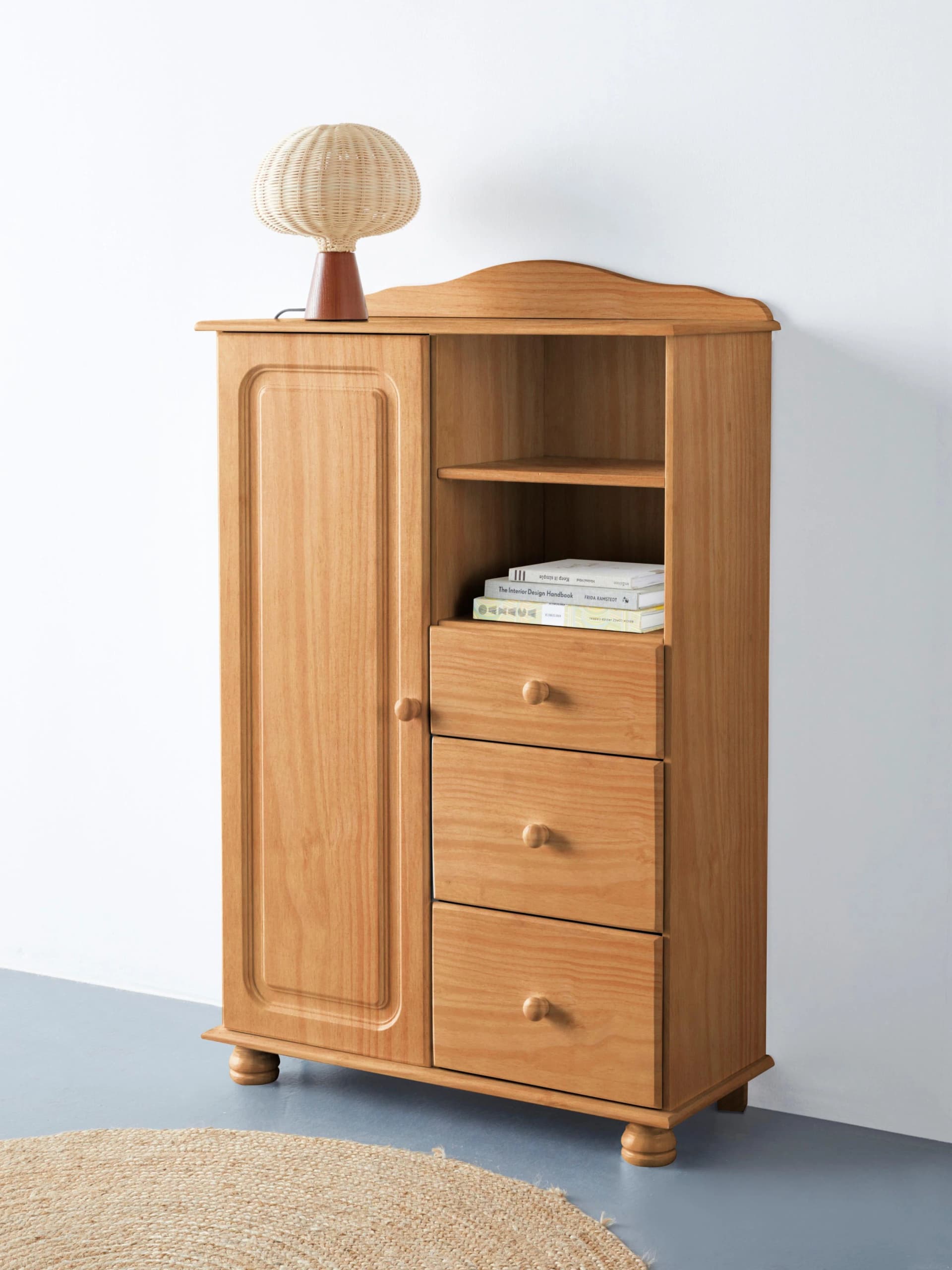 OTTO HOME Highboard Mette Beige FSC-Massivholz mit Schubladen