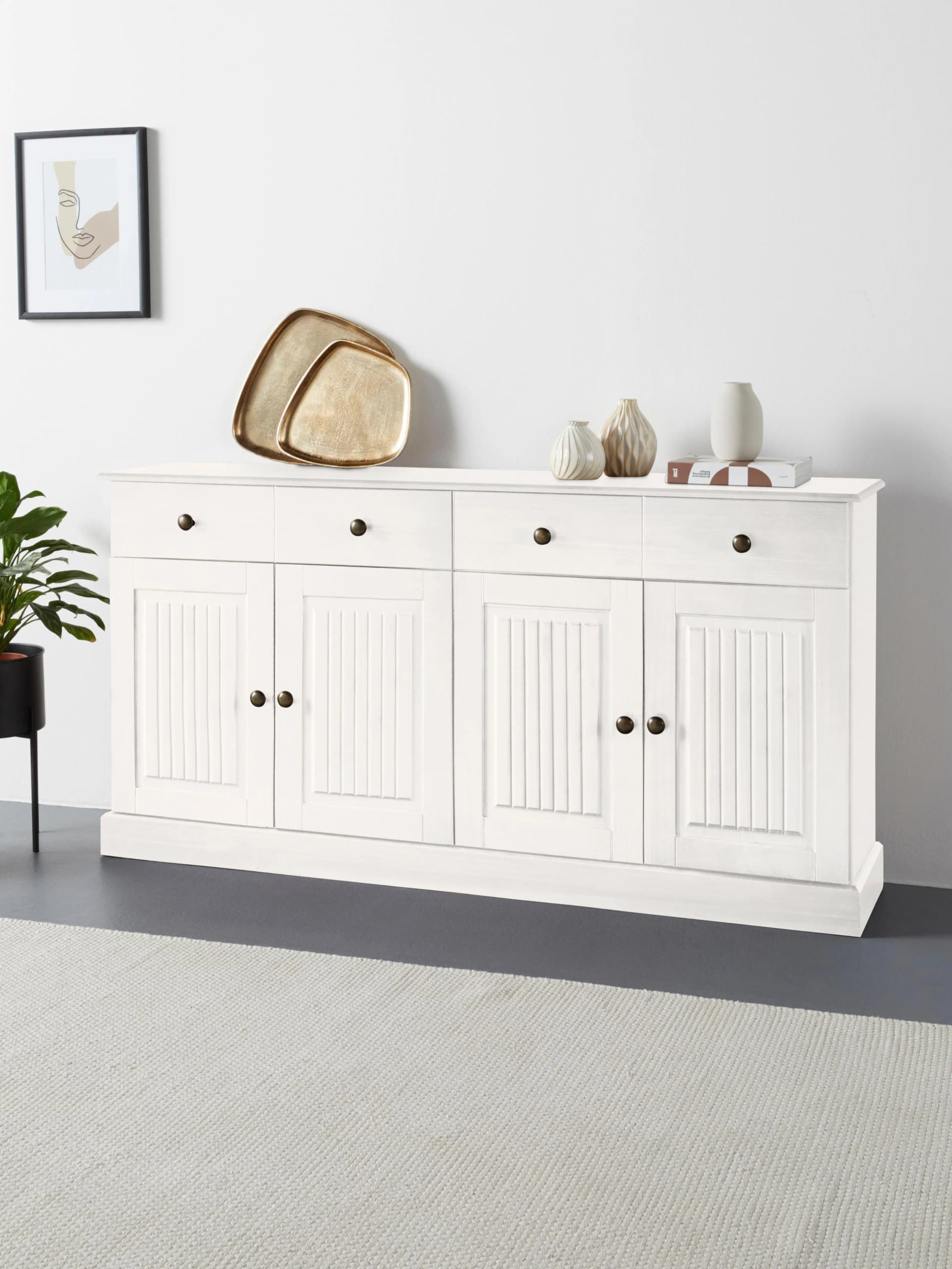 OTTO HOME Sideboard Liotta Weiß FSC Massivholz Modern