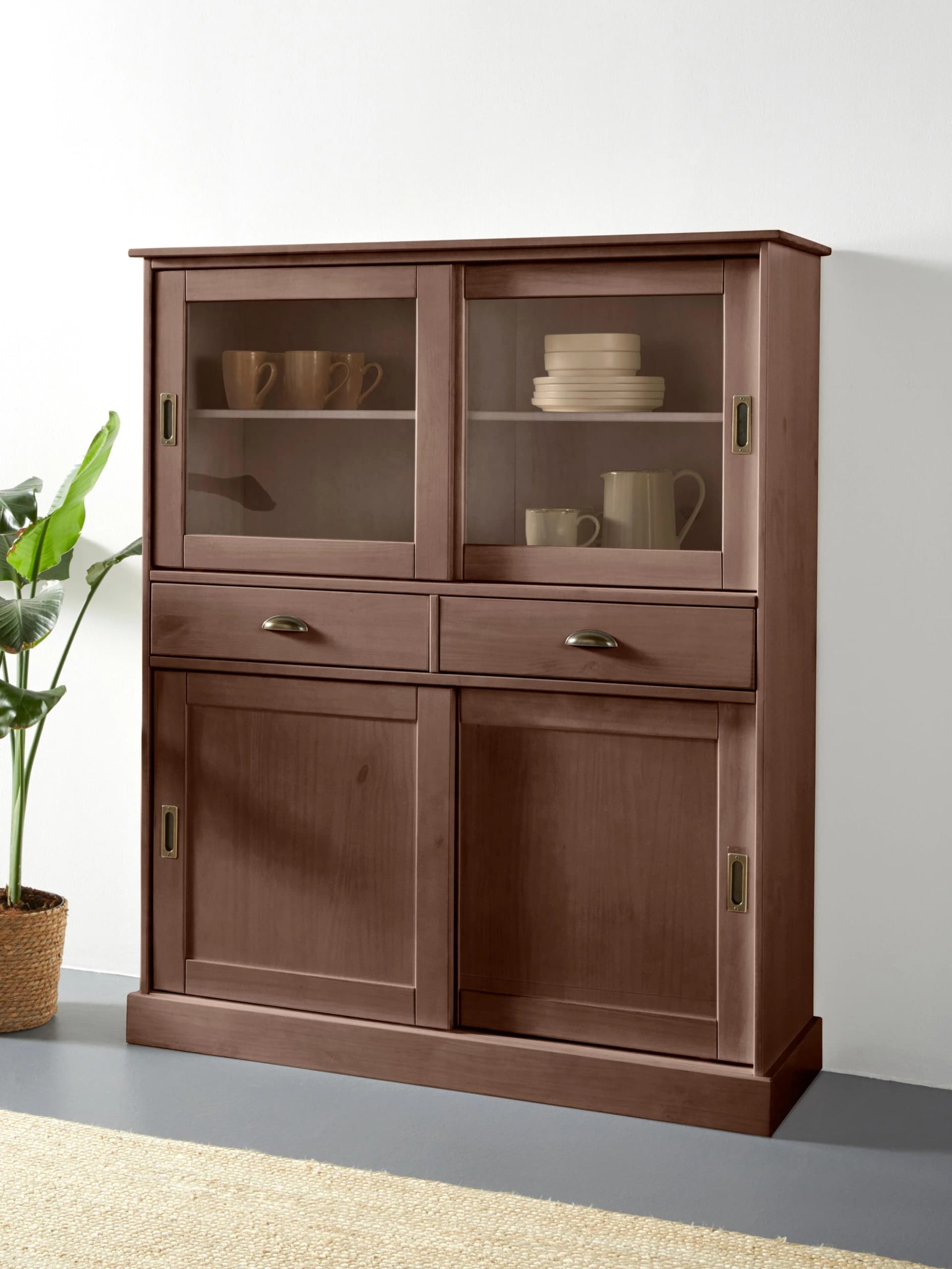OTTO HOME Highboard Schröder Braun FSC Massivholz