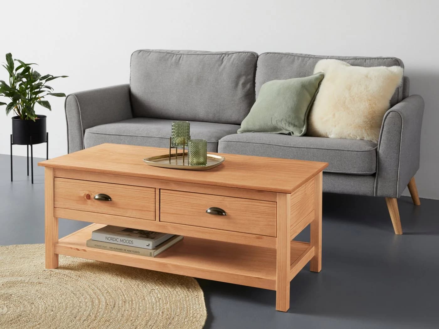 Couchtisch OTTO HOME Schröder Kiefer Beige 2 Schubladen