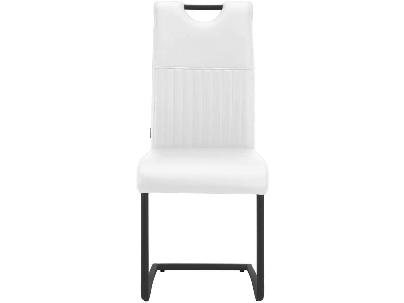 loft24 Freischwinger Leung Set 2 Stühle Weiß Kunstleder Metall