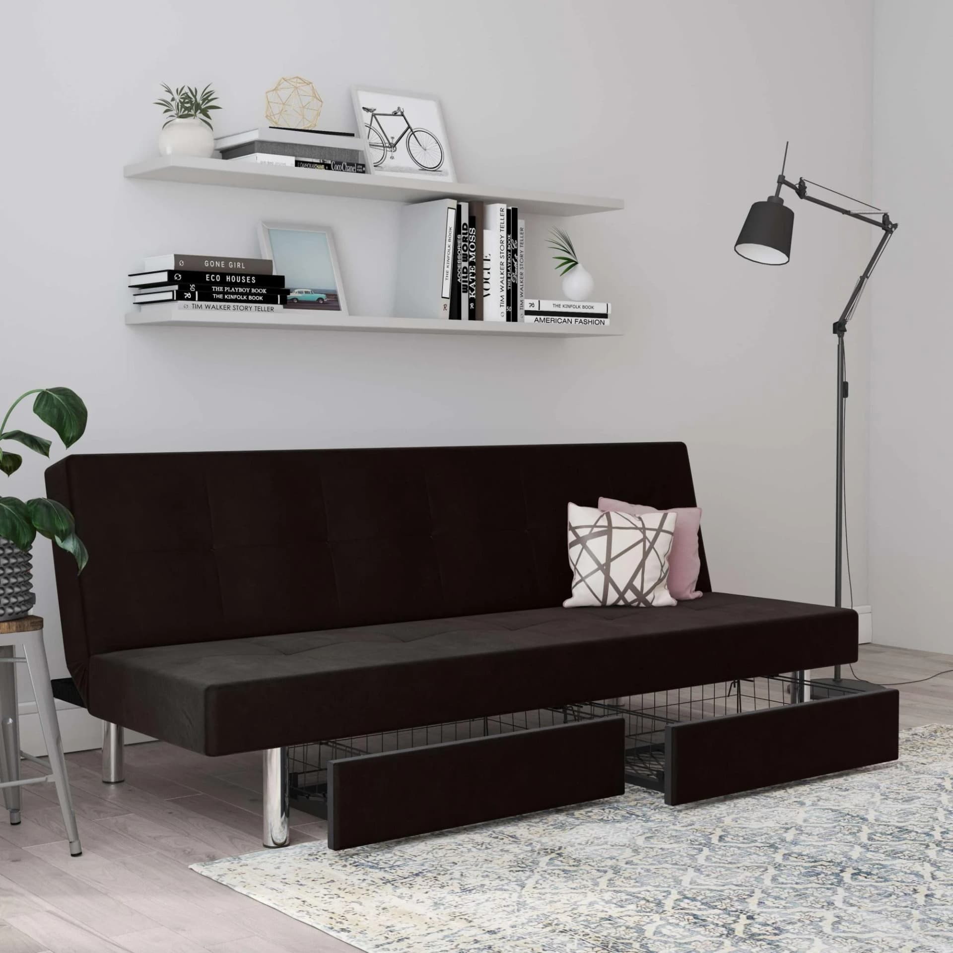 DOREL HOME Schlafsofa Erica Anthrazit mit Schlaffunktion und Stauraum