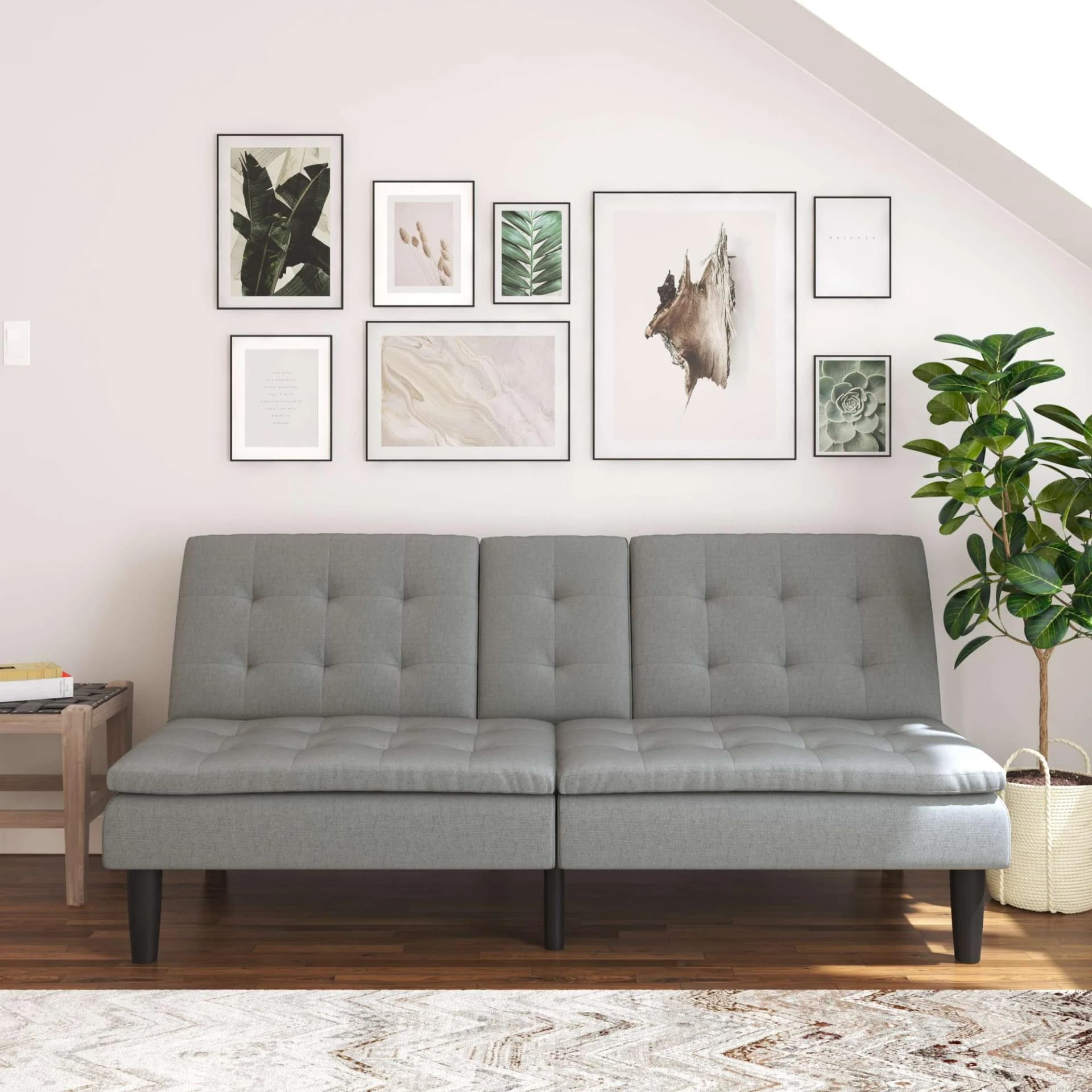 DOREL HOME Schlafsofa Maine Grau mit Relaxfunktion und Getränkehaltern