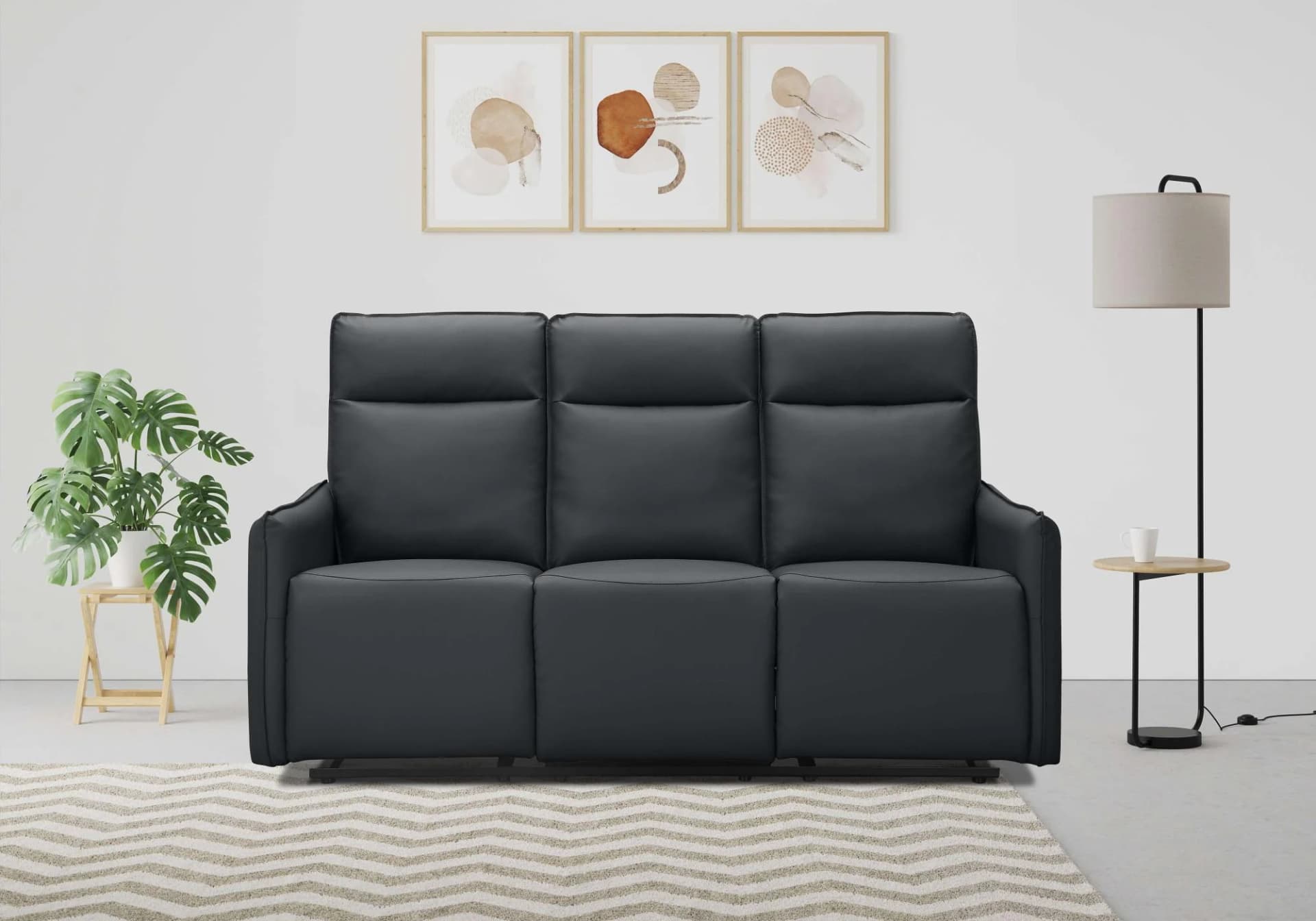 DOREL HOME Lugo 3-Sitzer Kinosofa Schwarz mit Relaxfunktion