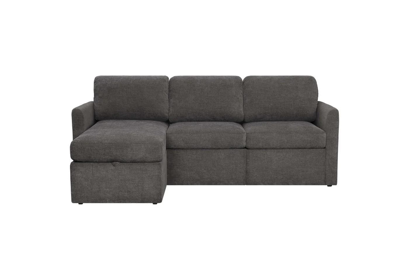DOREL HOME Ecksofa NORDHUS L-Form Anthrazit mit Stauraum