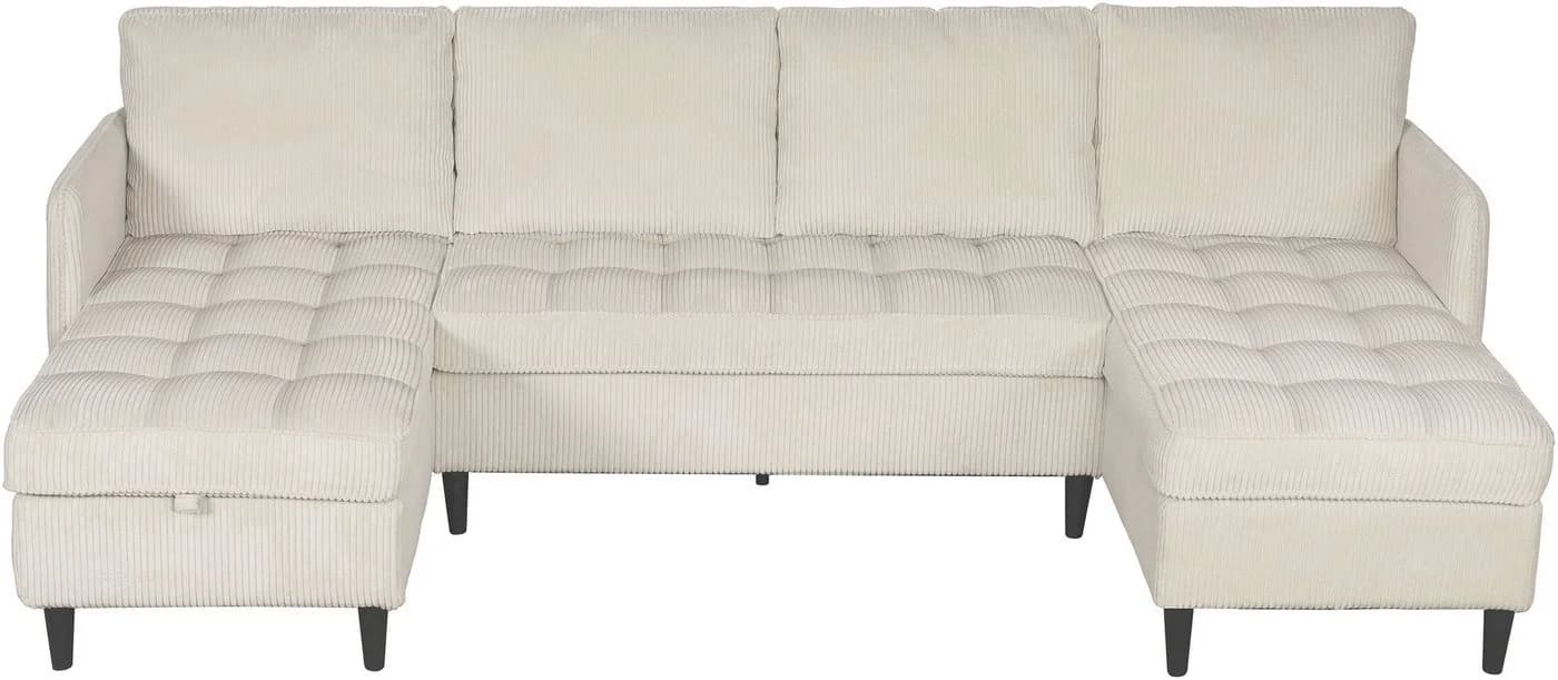 DOREL HOME Wohnlandschaft LINDHUS U-Form Creme Modulsofa