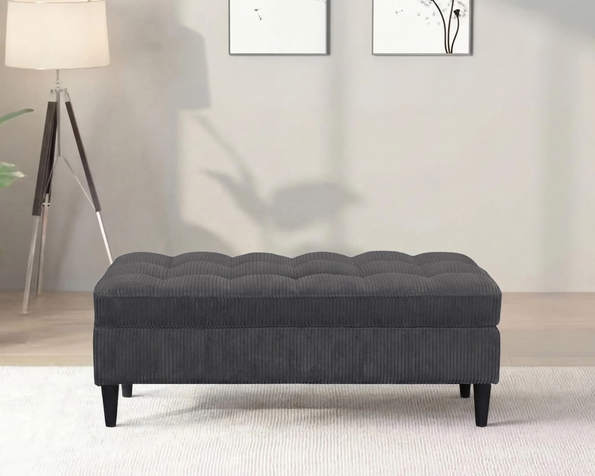 DOREL HOME Ottomane Lindhus Anthrazit Cord 120 cm