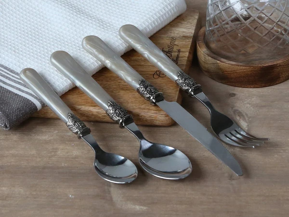 Chic Antique Linas Besteck-Set 4-tlg. Antique Champagner Silber Deko