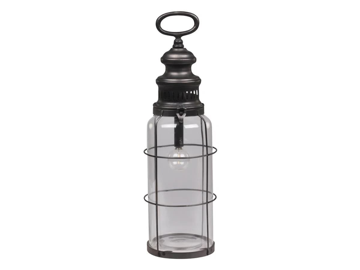 Chic Antique Windlicht Laterne LED Antik-Schwarz