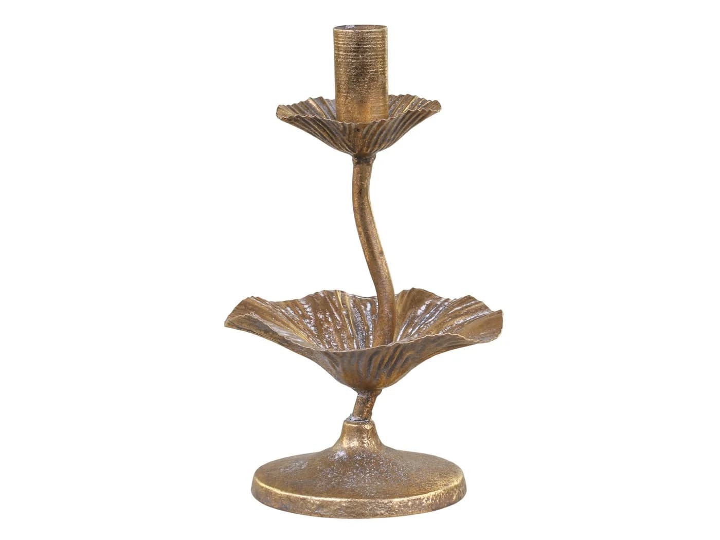 Chic Antique Kerzenständer Messing Antik Blattdekor