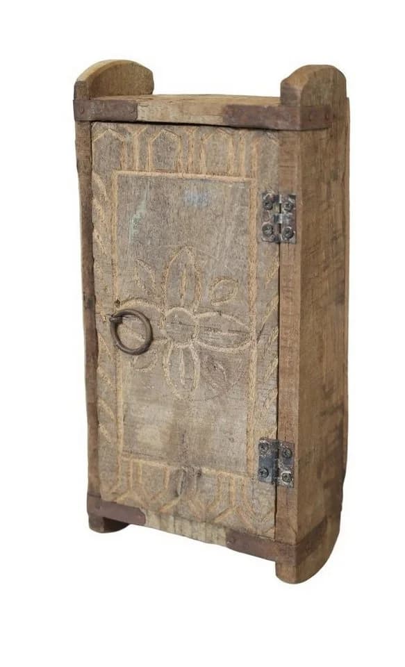 Chic Antique Hängeschrank Wandschrank aus Backsteinform Holz Braun