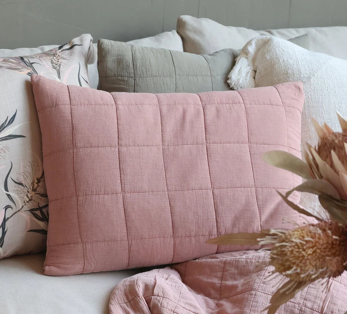 Chic Antique Kissenbezug Rosa Taupe Baumwolle