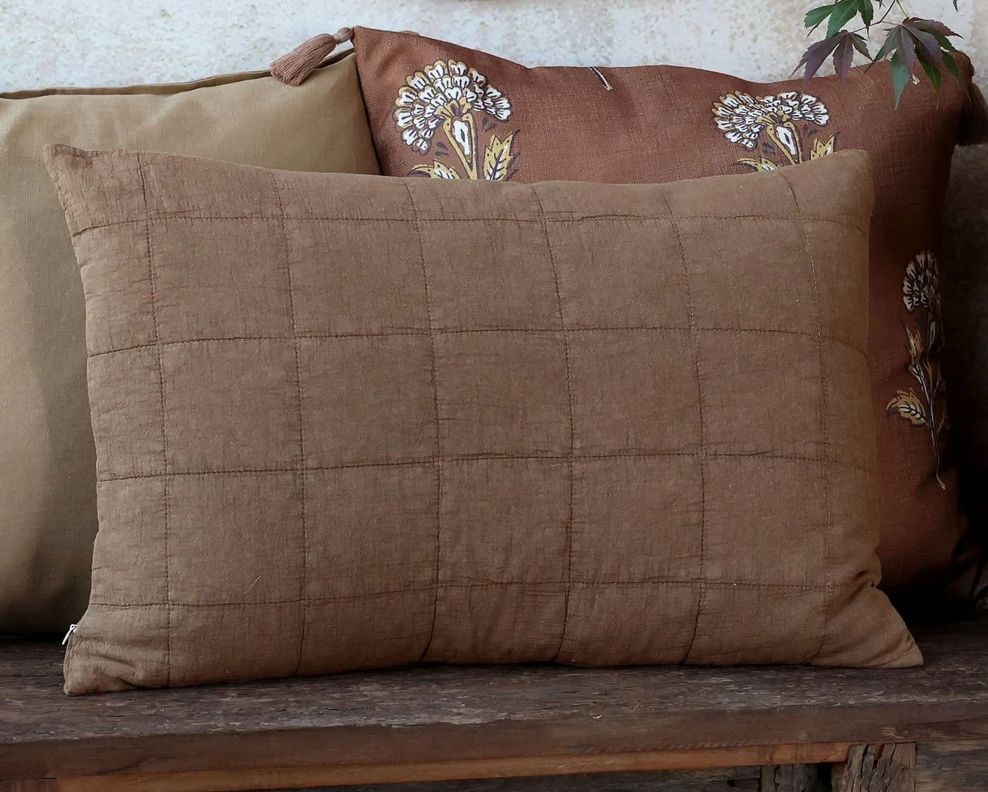 Chic Antique Kissenbezug 60x40cm Baumwolle Braun Vintage
