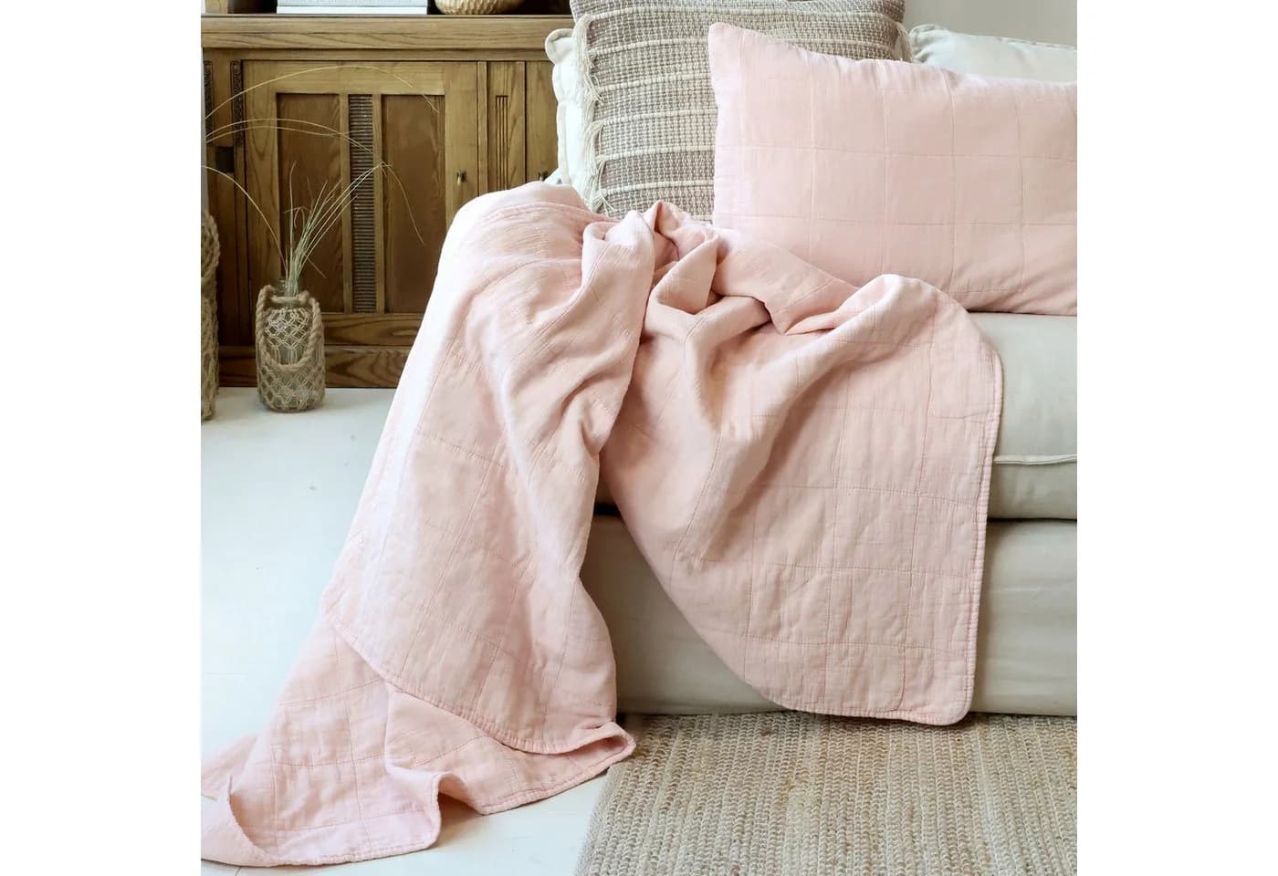 Chic Antique Tagesdecke Rosa Vintage Quilt