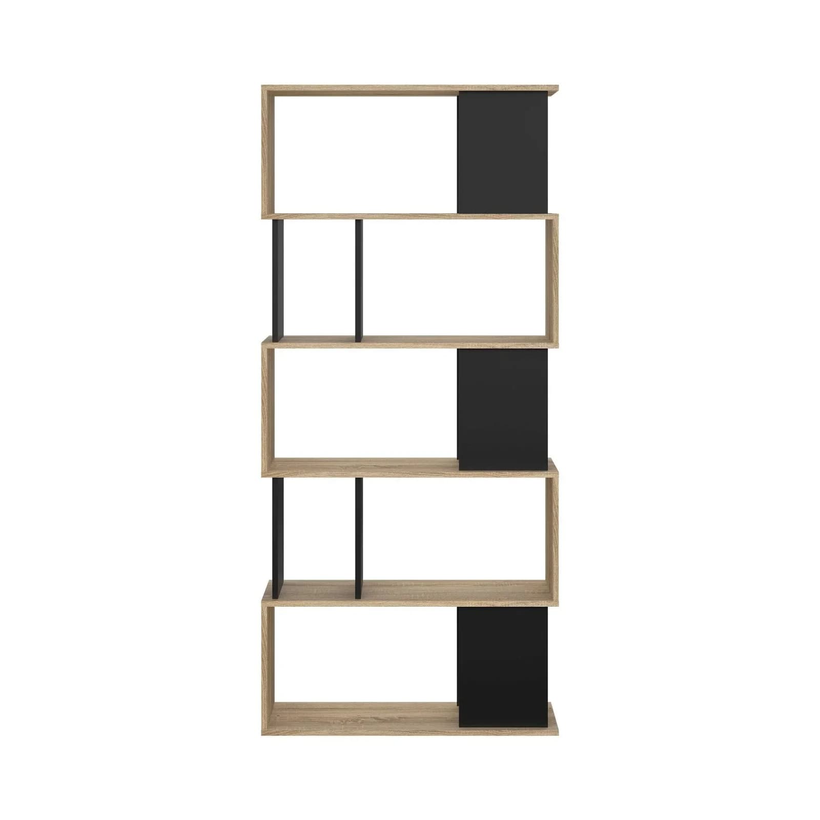 INOSIGN Maze Bücherregal Schwarz Eiche Struktur Standregal