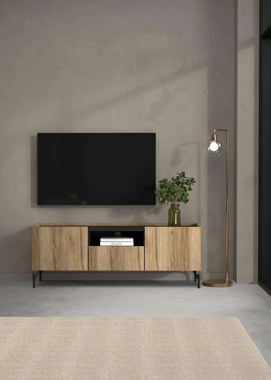 TV-Board INOSIGN Bergen Catania Eiche Matt Schwarz