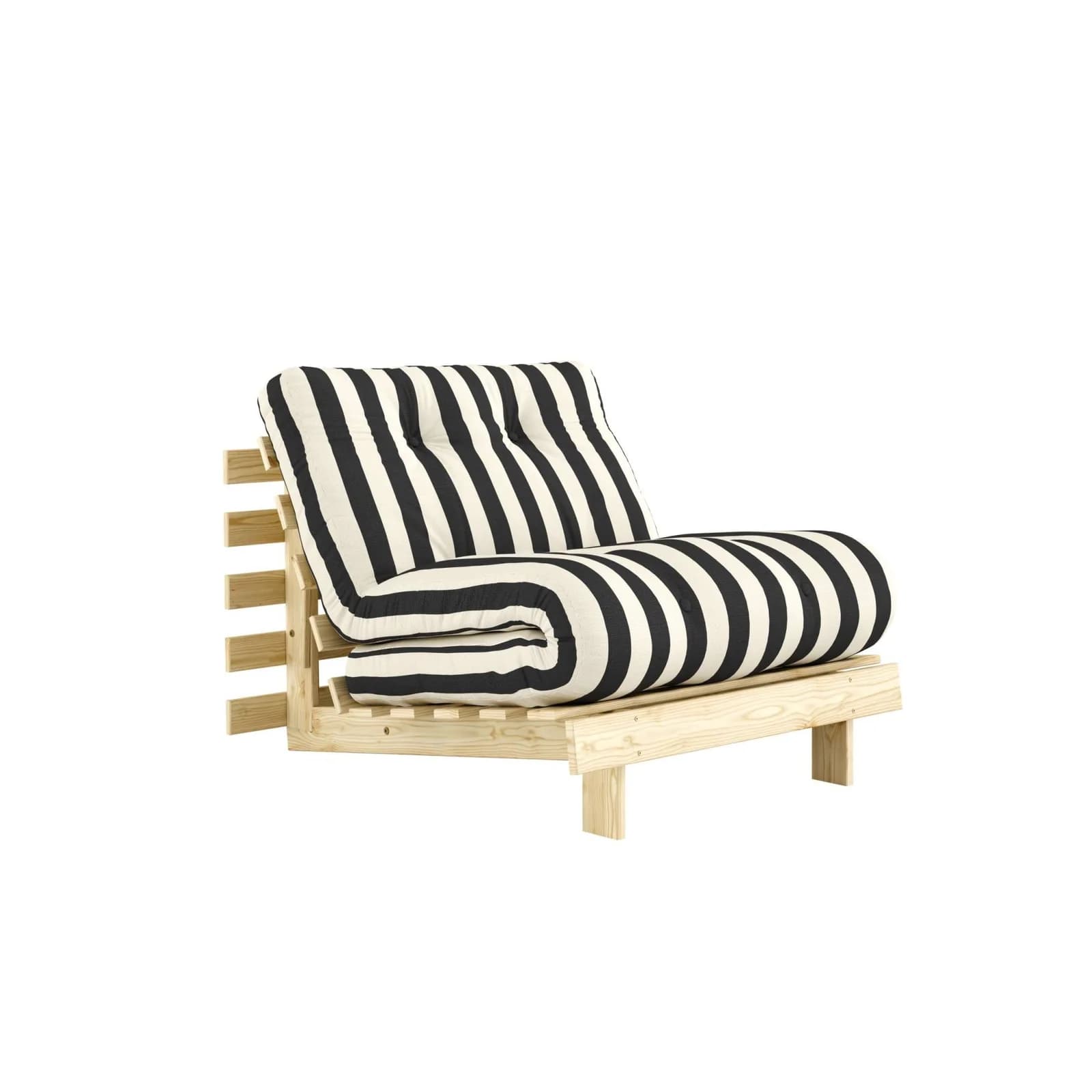 Karup Design Roots Sofa Bed 90cm Schwarz/Weiß mit Futonmatratze