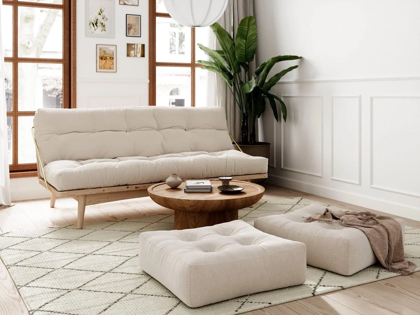 Karup Design More Pouf Grün Seetang 70x70 cm Polyester