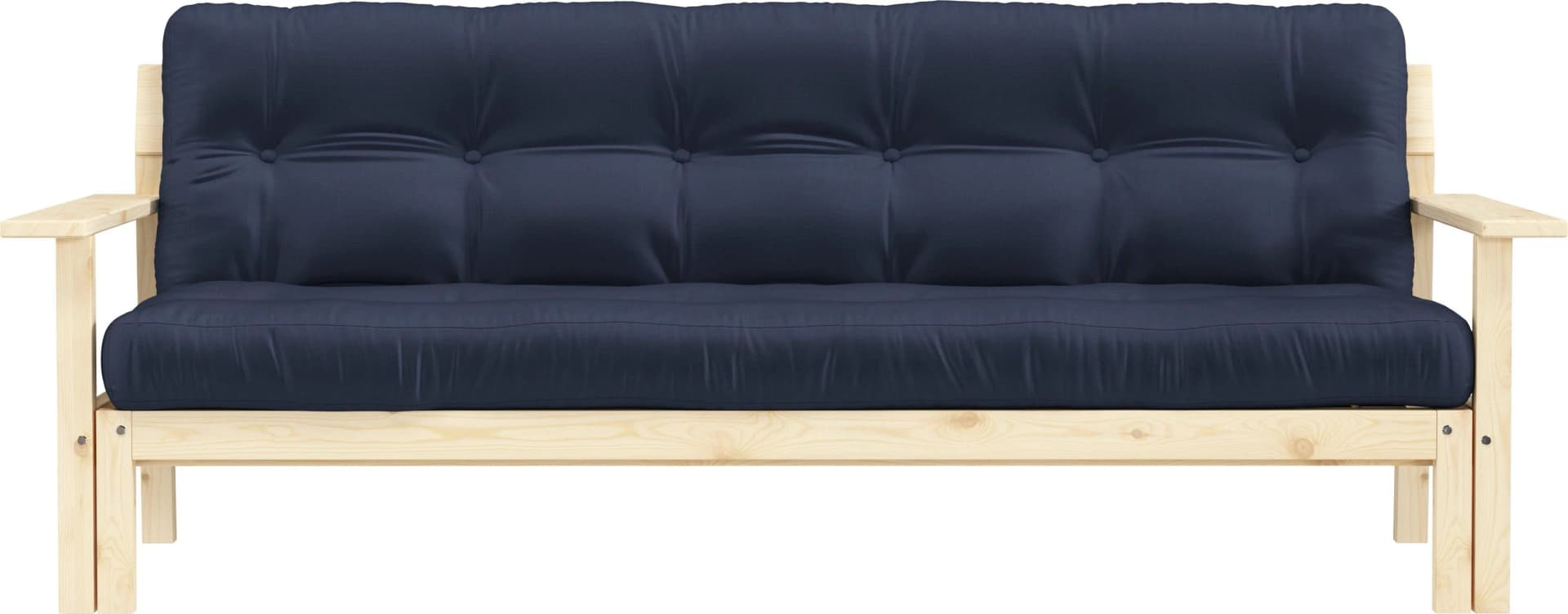 Schlafsofa KARUP DESIGN Unwind Navy mit Holzstruktur und Futonmatratze