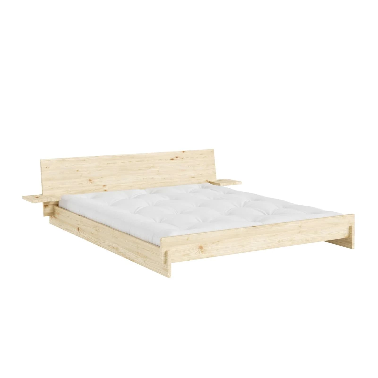 Karup Design Latch Bettgestell Kiefern massiv mit Kopfteil und Ablagen