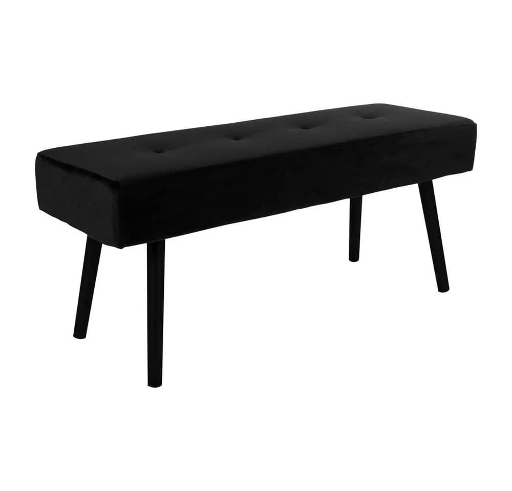 House Nordic Sitzbank Schwarz Velour 100x44x35cm