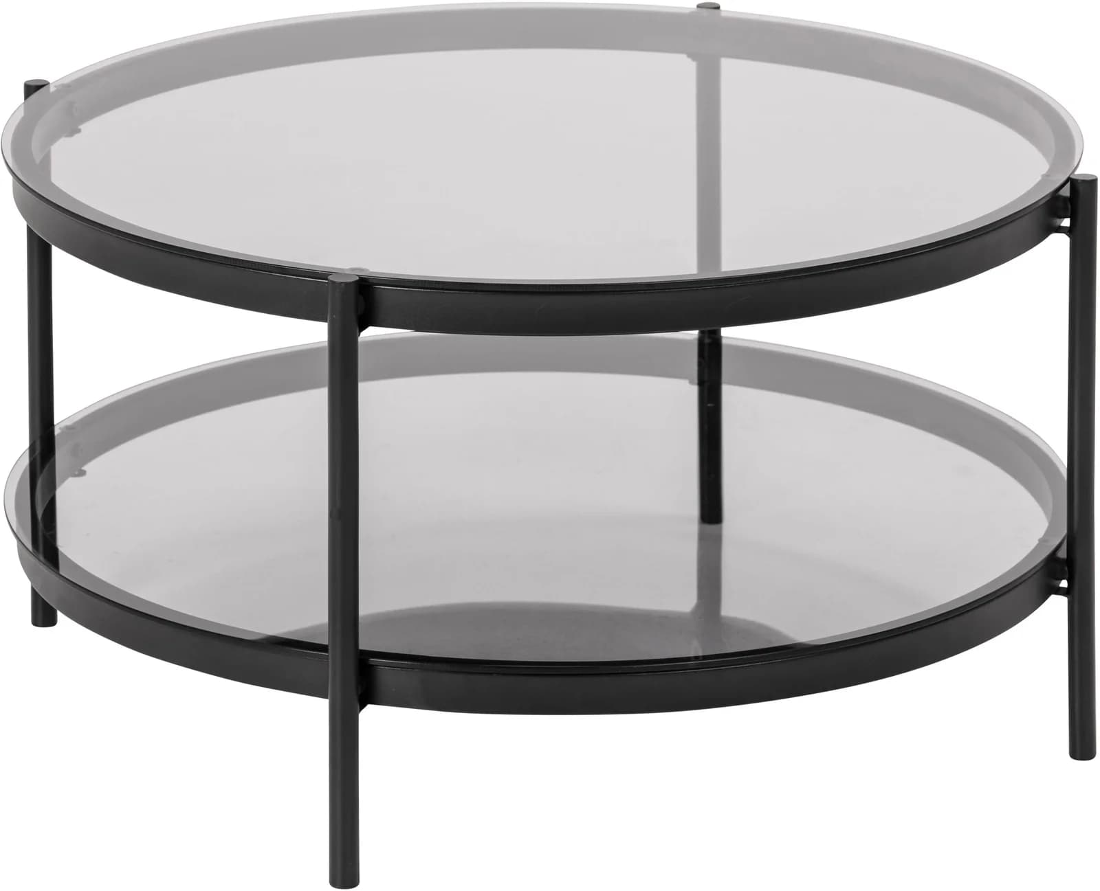 ACTONA GROUP Couchtisch Bayern Grau Rauch Glas Metall