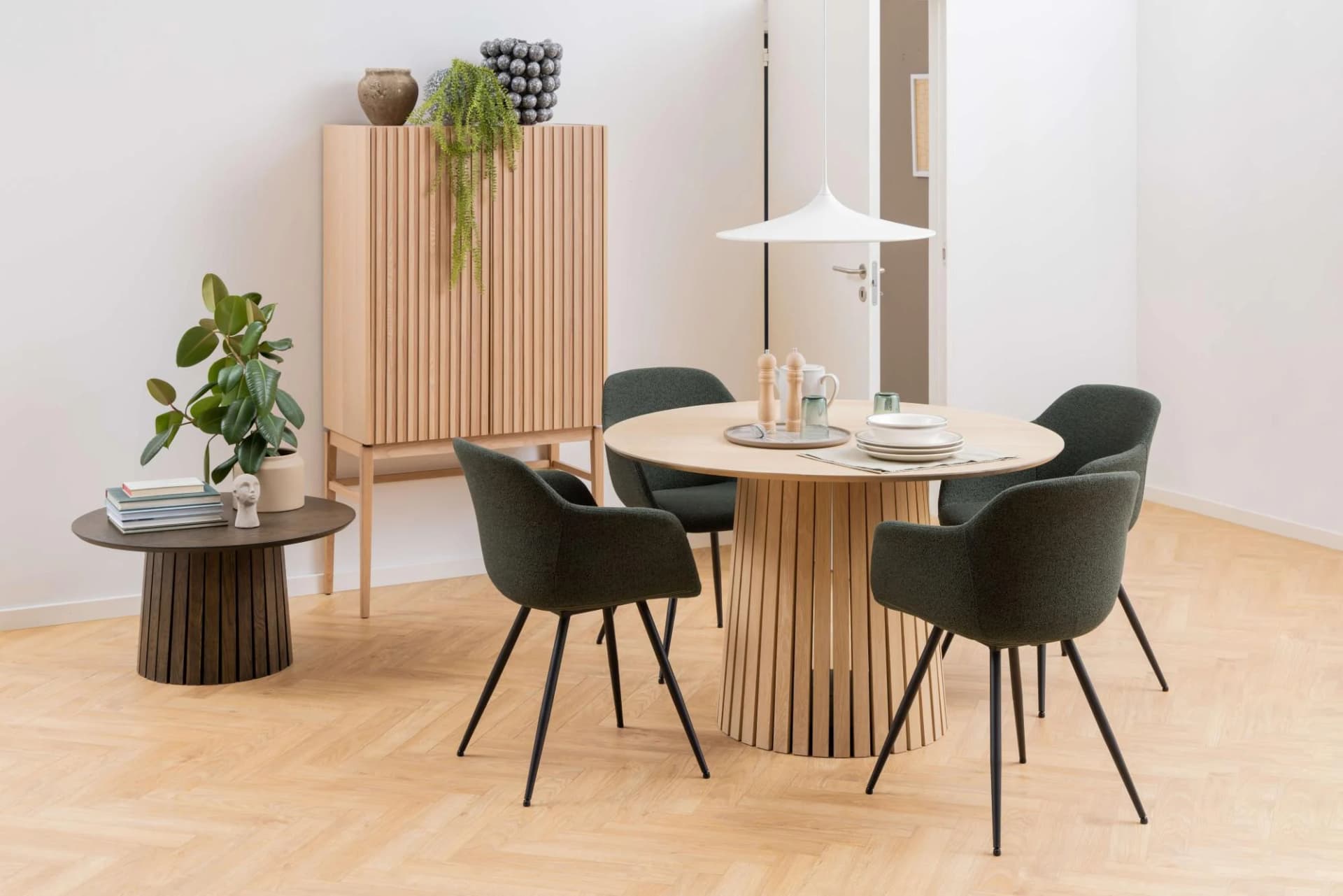 ACTONA GROUP Christo Esstisch Rund Eiche Weiss