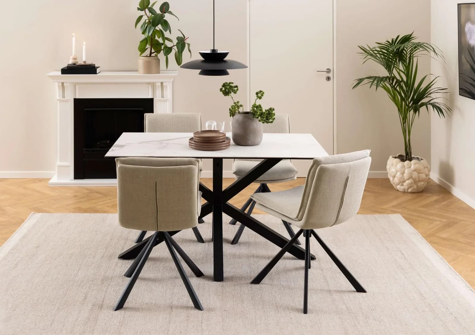 ACTONA GROUP Esstisch Heaven Keramik-Glas Schwarz/Weiß